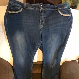 Stitch star angle wing jeans